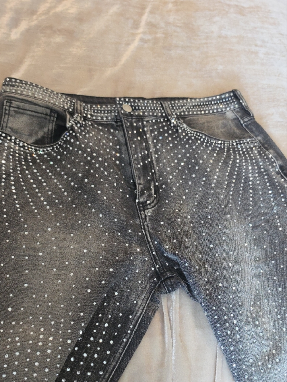 Studded Gray Women's Jeans - Fashion Denim